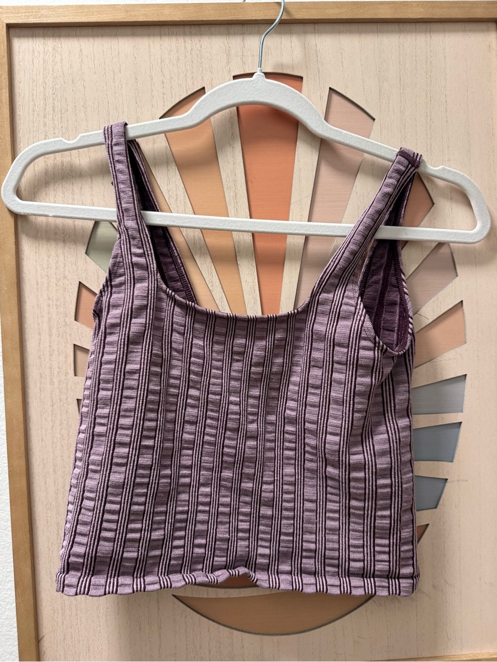 Anthropologie Ribbed Square-Neck Crop Top in Mauve